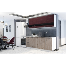 Кухня "Астра" Красное дерево/Дуб Галиано 2 м